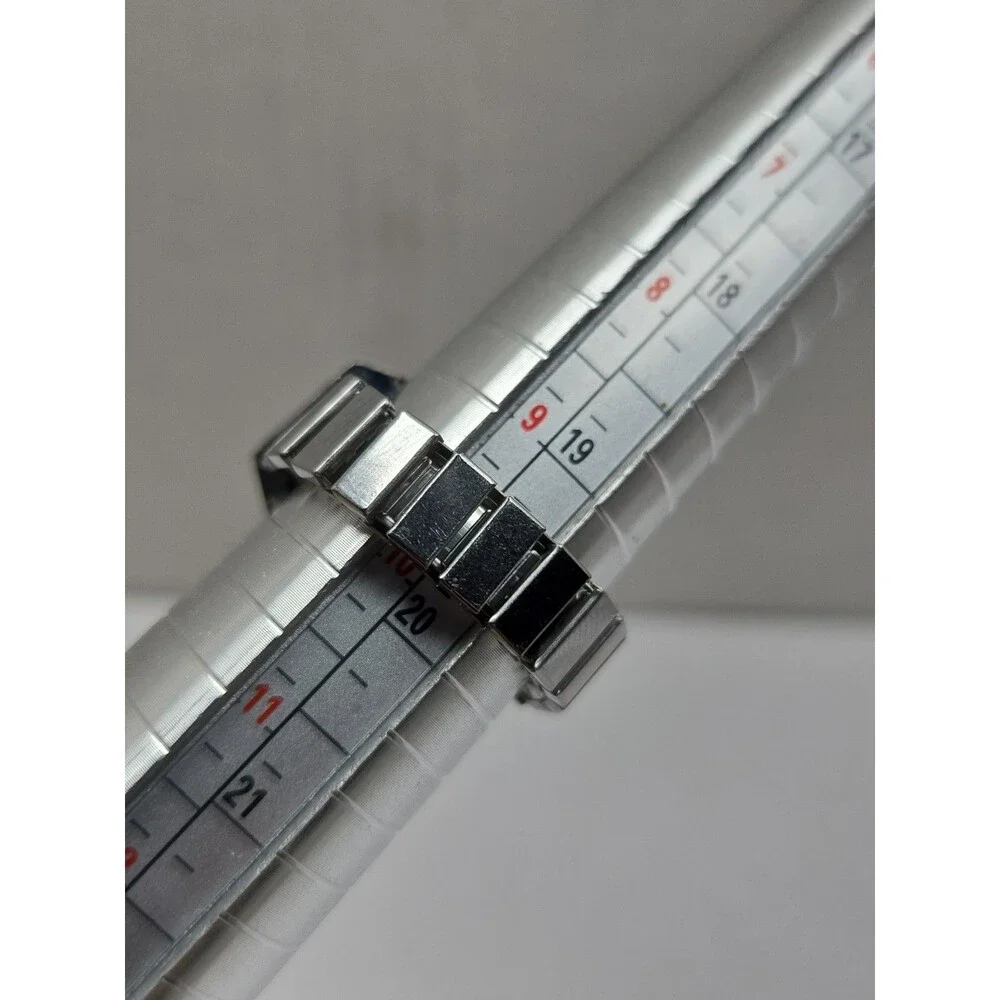 Bozhi Square Ring Watch Red Dial Silver Tone Quartz Fashion Jewelry New Battery